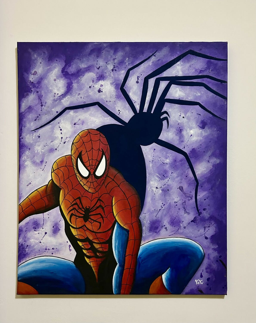 The shadow of spiderman